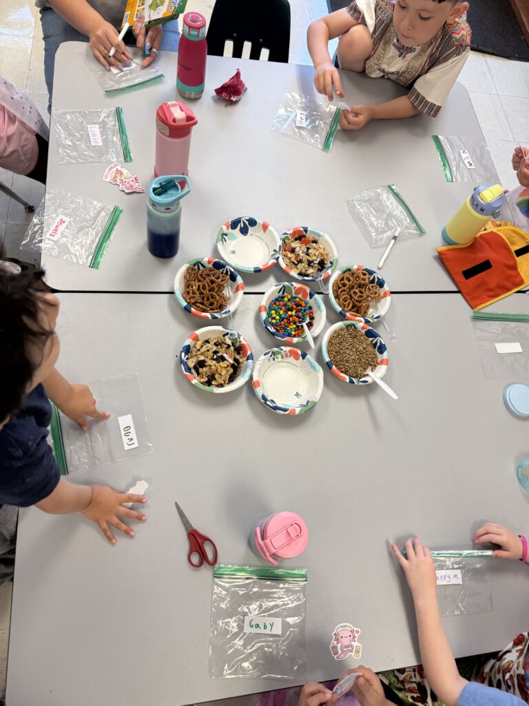 STEM enrichment program with students creating trail mixes=